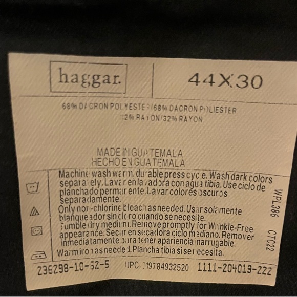 Men's Black Dress Pants 44 x 30 Haggar - Picture 5 of 5